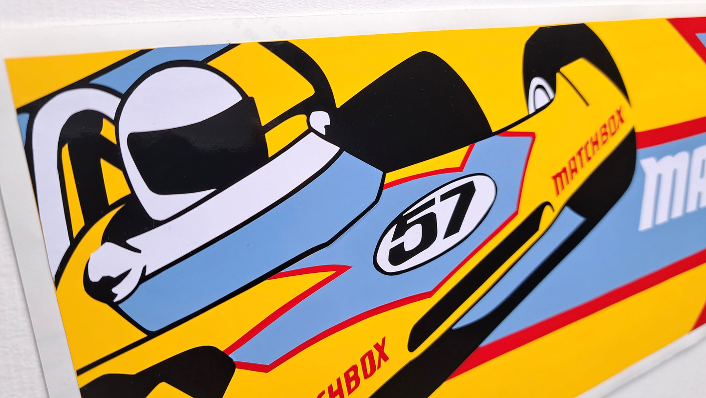 Vinyl (hand-cut) Giant Stickers: Matchbox Team Surtees