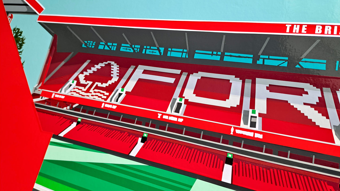 City Ground. Hand-cut Vinyl Original Artwork.