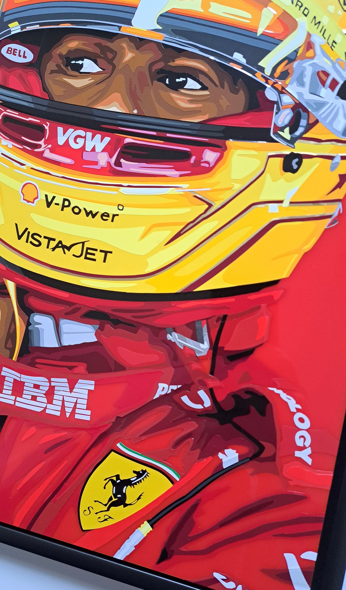 Lewis at Ferrari. Original (hand-cut) Vinyl Artwork.