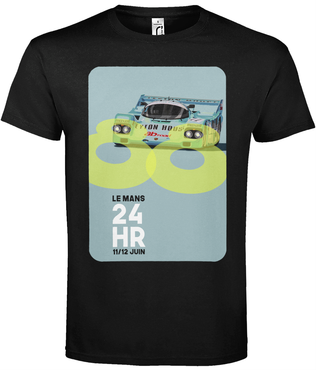 TS 88 Le Mans Porsche 962 Black T-Shirt