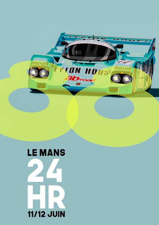 BPC (Bedroom Poster Collection) 1988 Le Mans 24hr Porsche 962 Leyton House