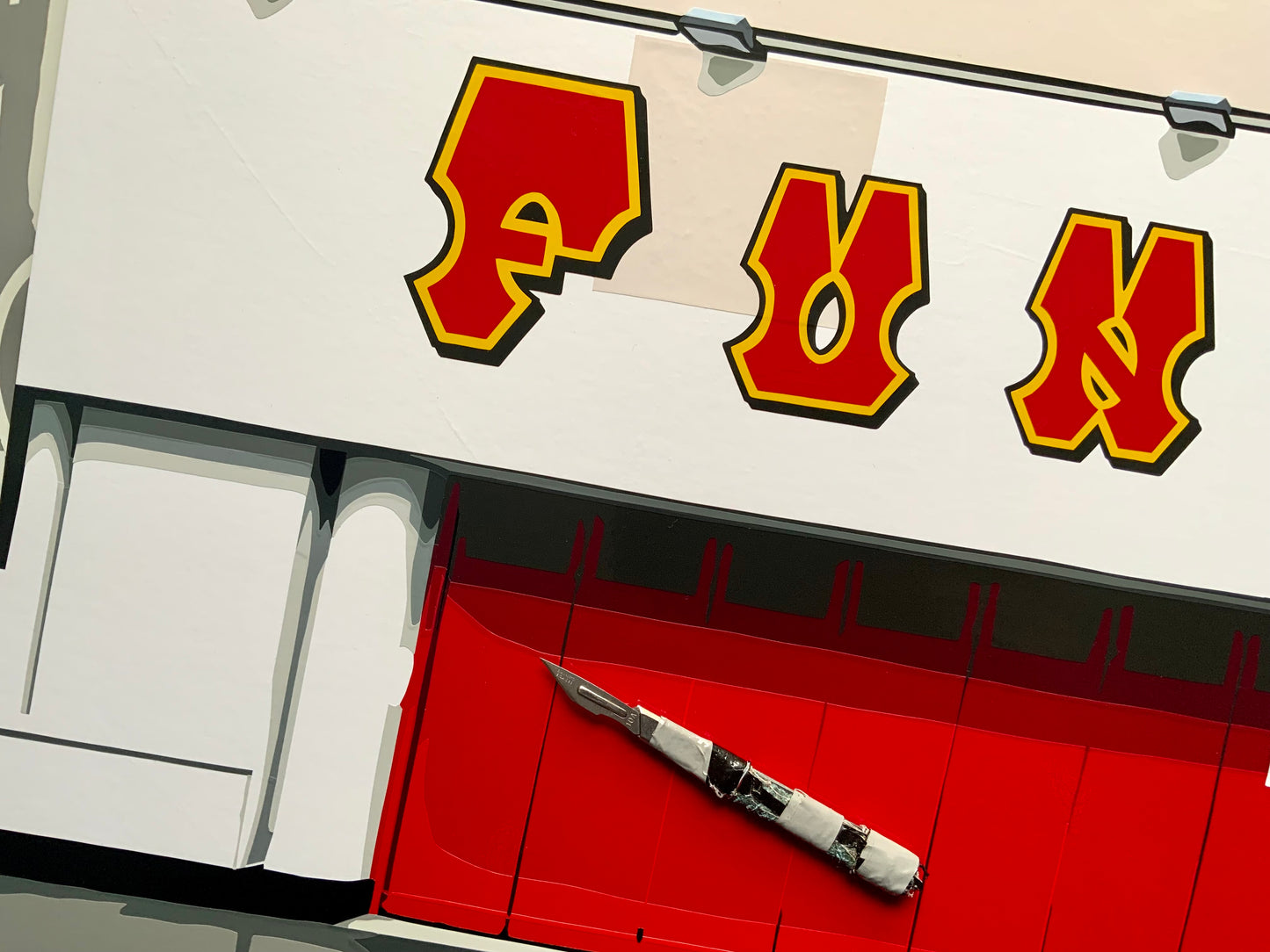 Funland Amusement. Hand-cut Vinyl Original Artwork