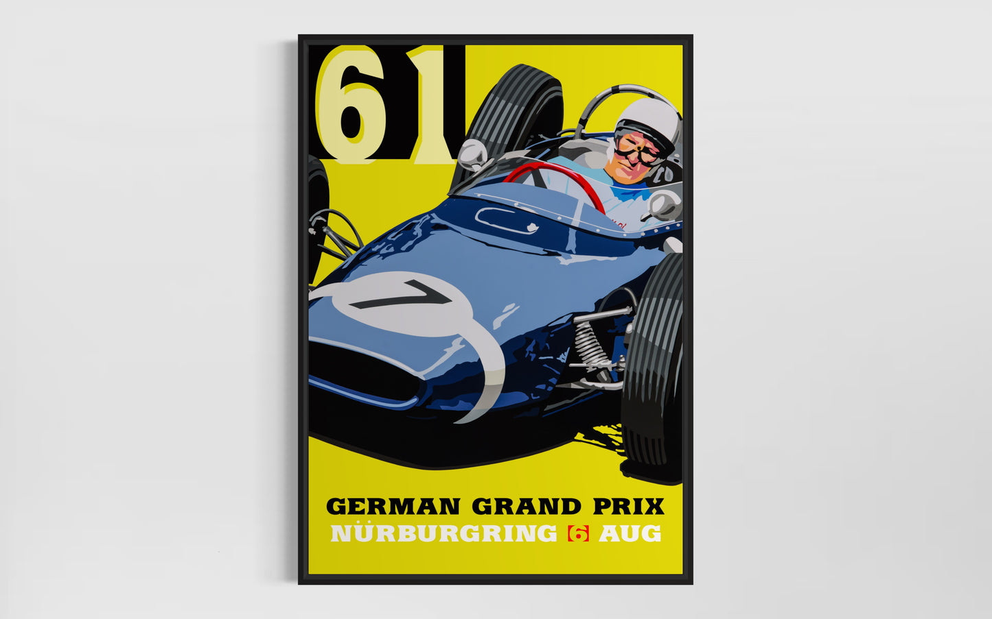 German Grand Prix 1961 Race poster-style print. Stirling Moss Lotus Motorsport Art