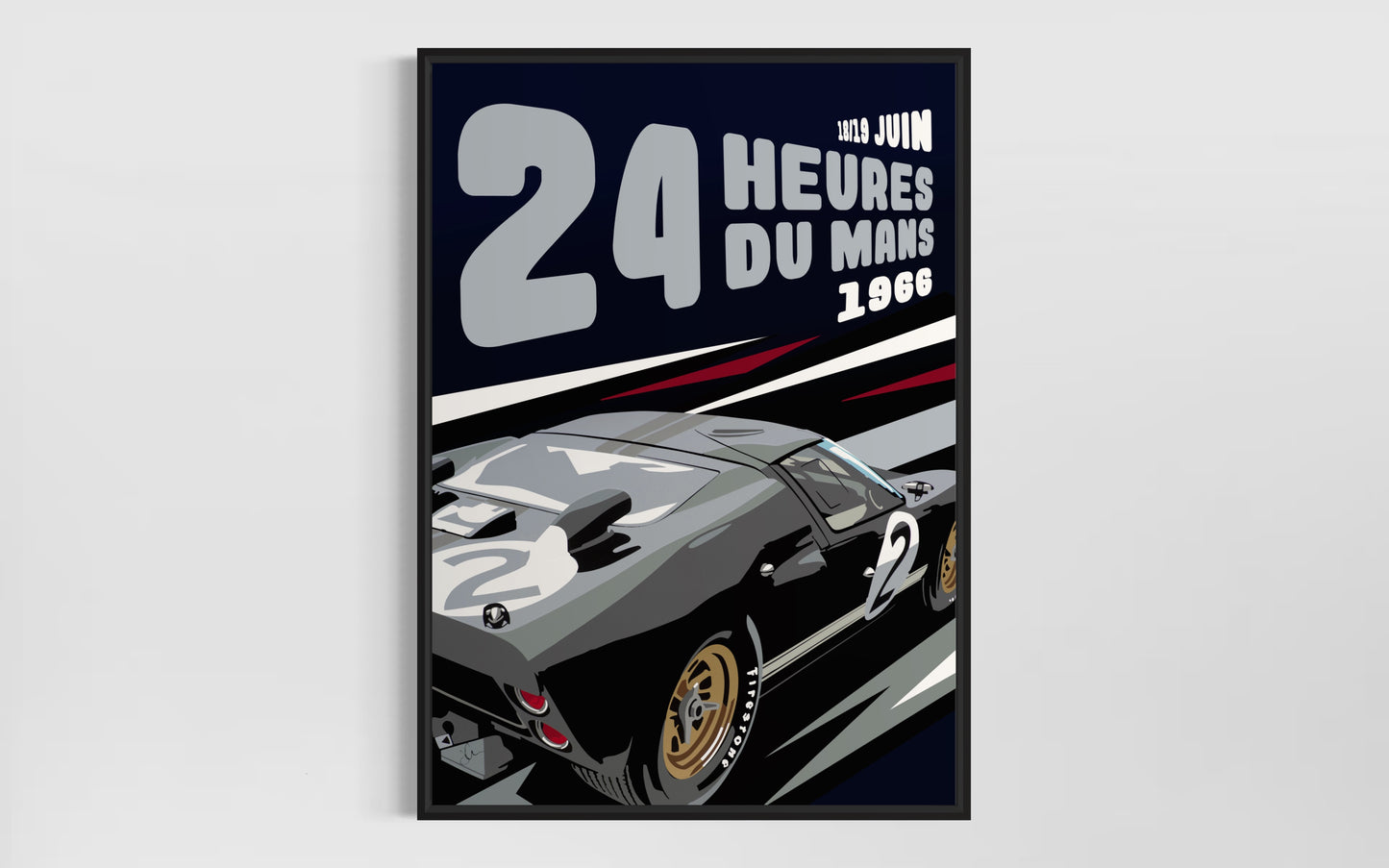 Ford GT40 ‘66 Le Mans. Fine art Giclee print.