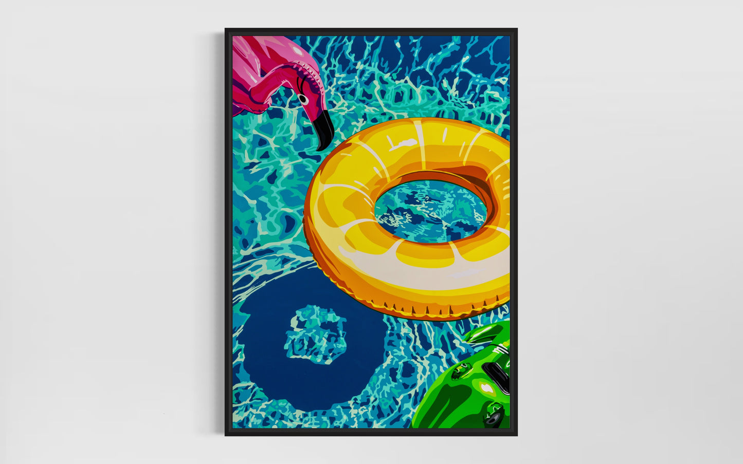 Lilo's on Pool 2. Fine art Giclée Ltd Ed print. Summer Holiday Swimming Pool