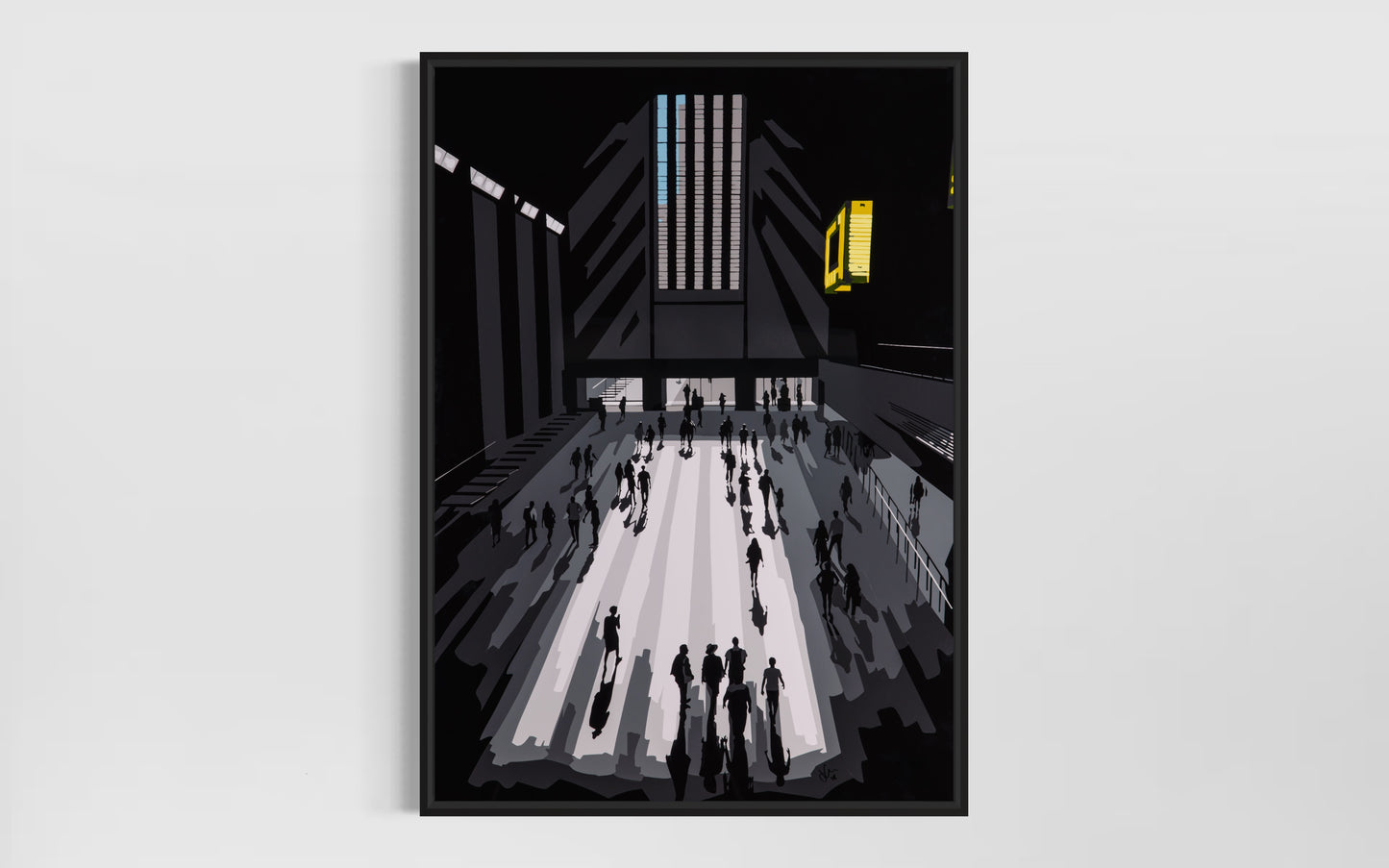 Tate Modern People. Fine art Giclée Ltd Ed print. Figures in Art Gallery Architecture.