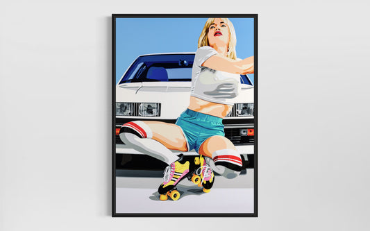 4. Roller Skater Girl. Fine art Giclée Ltd Ed print.