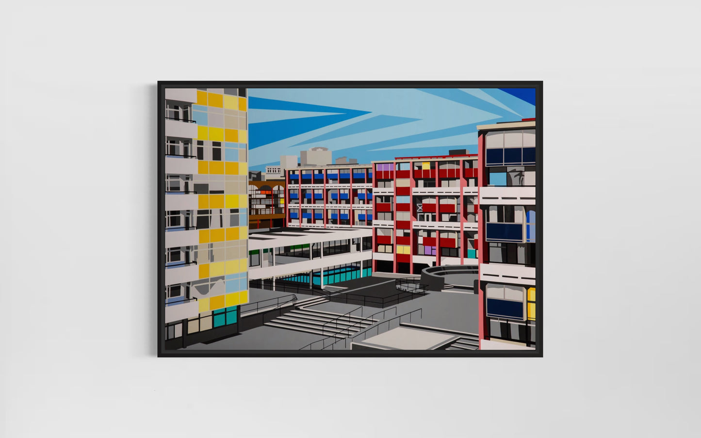 Golden Lane Estate, Barbican. Fine art Giclée Ltd Ed print.