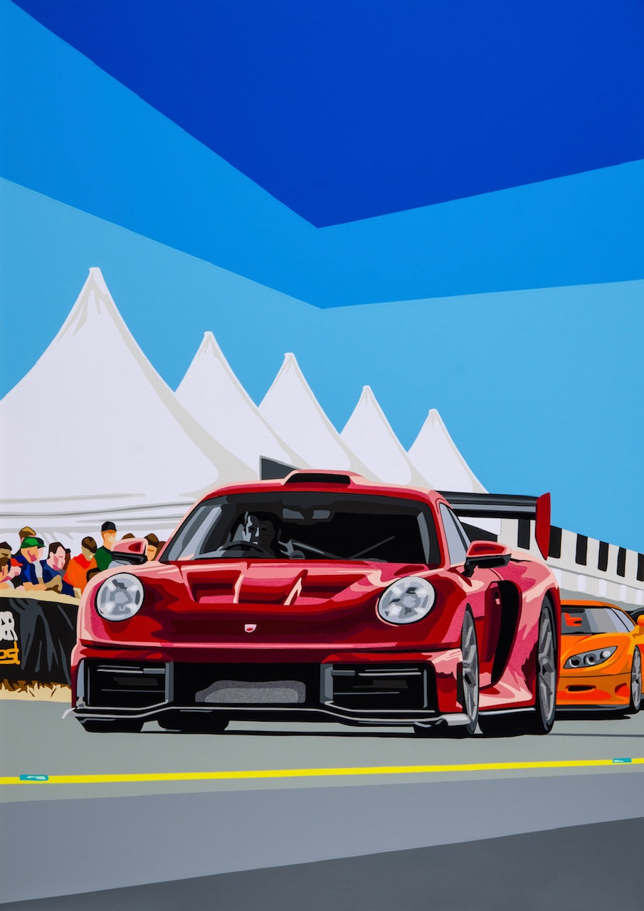 Supercar Fest The Runway 2026. Original (hand-cut) Vinyl Artwork.