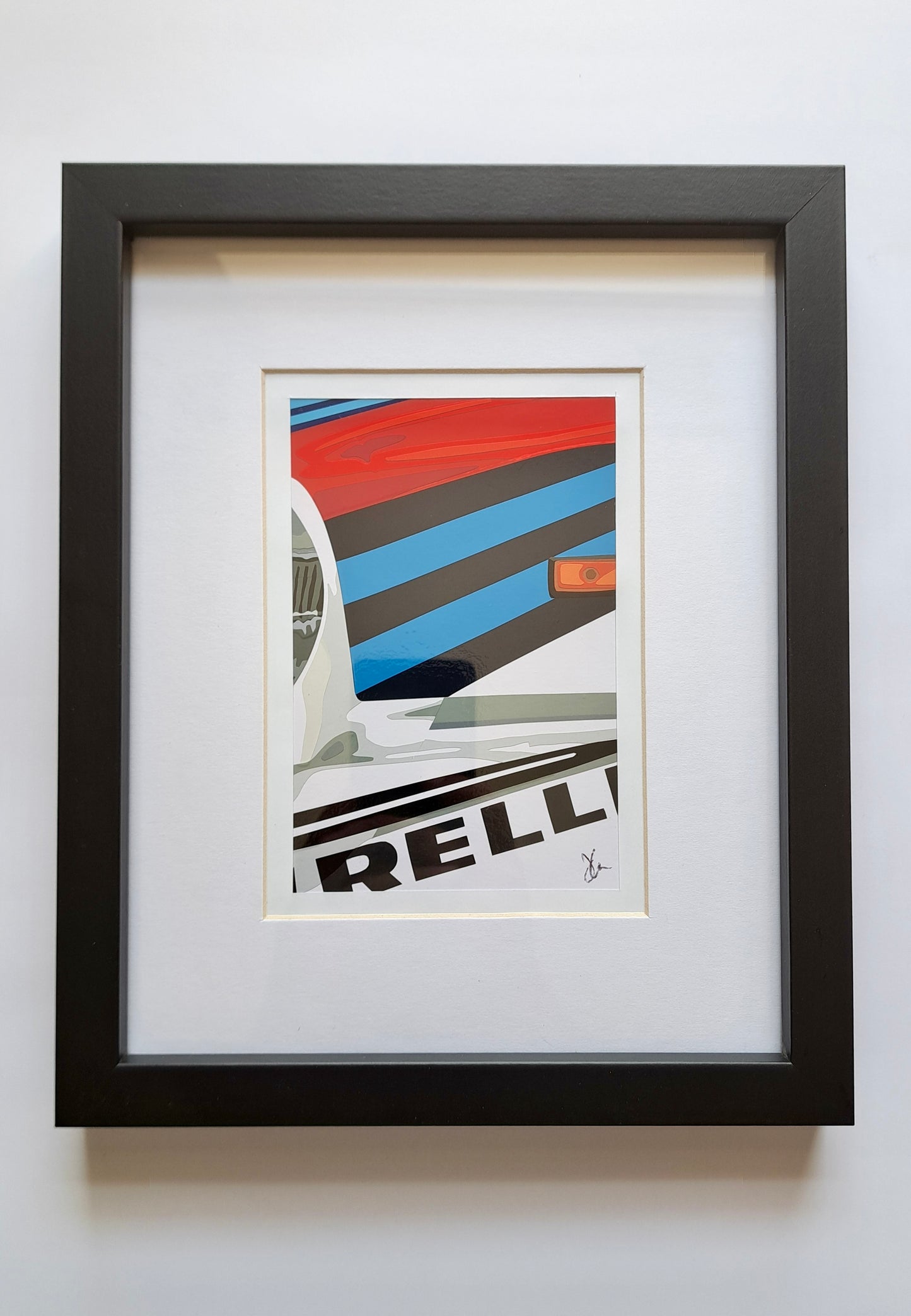 Mini Lancia Martini. Original (hand-cut) Vinyl Artwork.