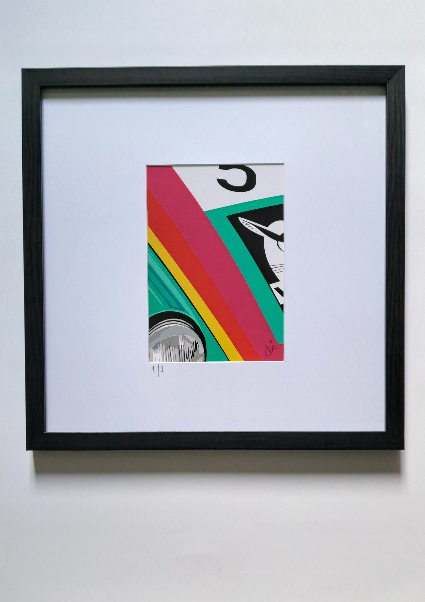 Mini Vaillant 911. Original (hand-cut) Vinyl Artwork.