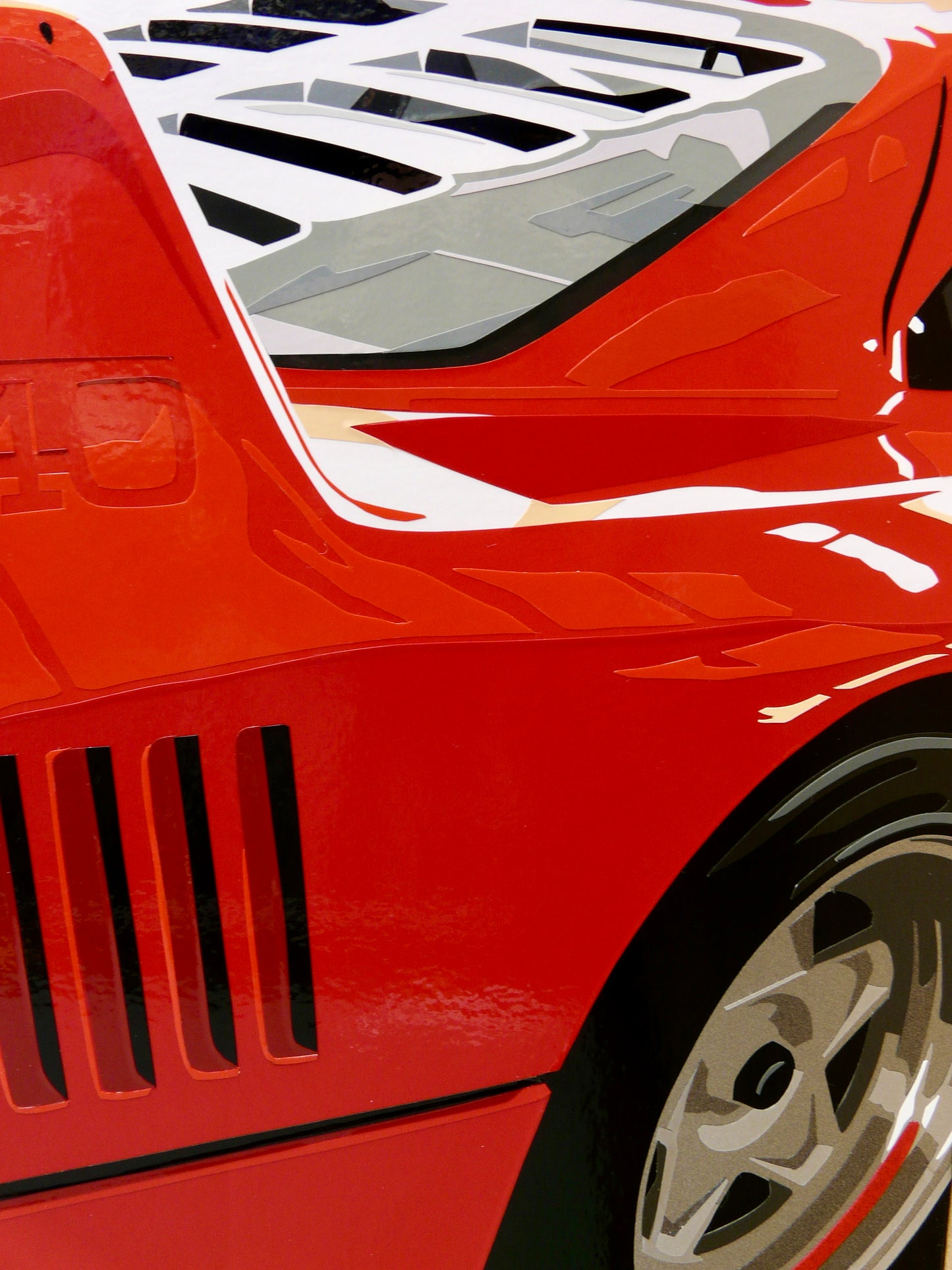 The F40 Four (No.1). Original (hand-cut) Vinyl Artwork.