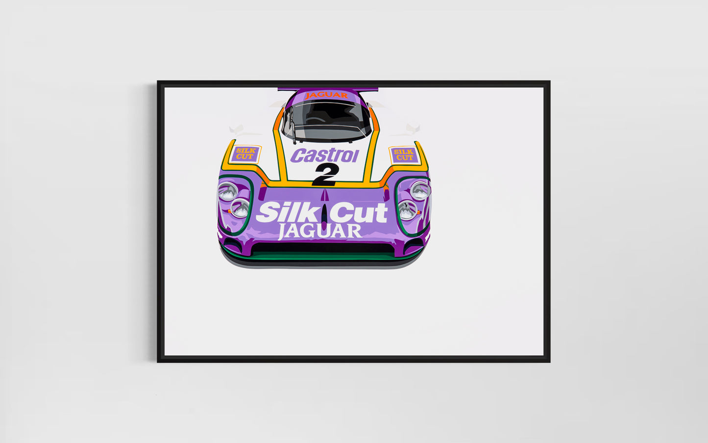 Silk Cut on White (Jaguar XJR-9). Fine Art Giclee Ltd Ed Print.