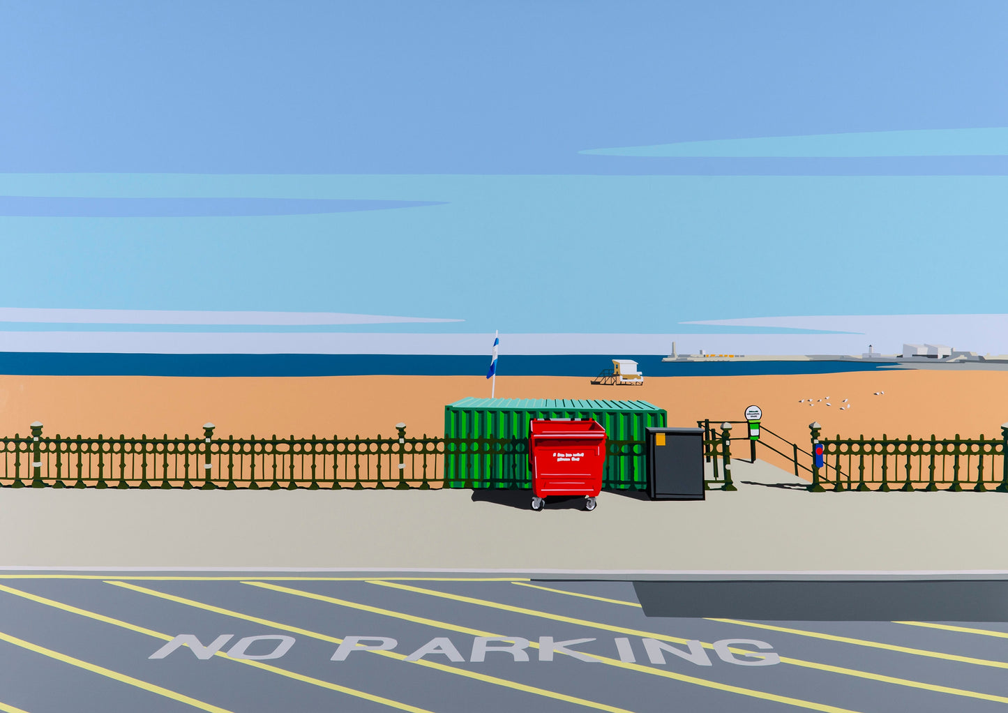 Beach Bins 2. Fine art Giclée Ltd Ed print.