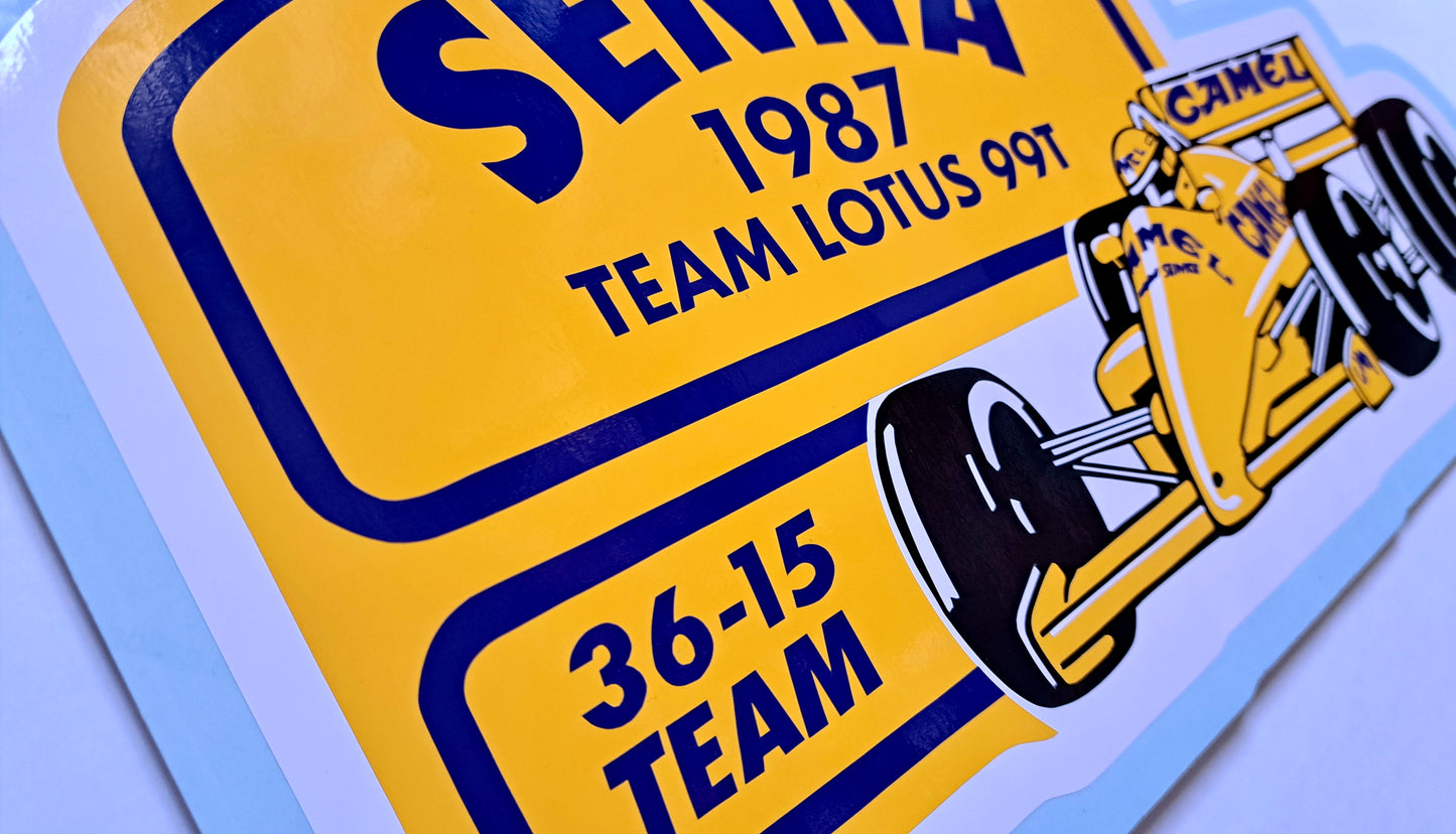 Vinyl (hand-cut) Giant Stickers: Senna Lotus 1987