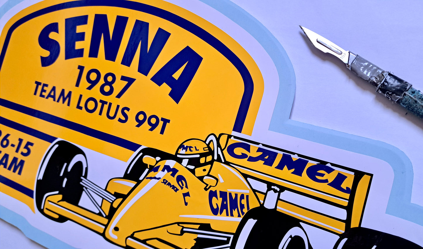 Vinyl (hand-cut) Giant Stickers: Senna Lotus 1987