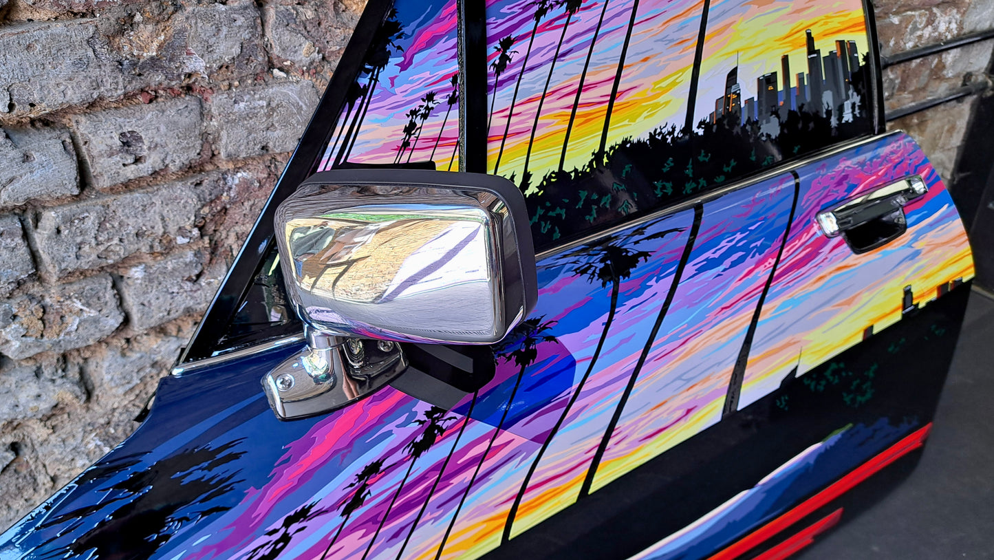 LAXJ-S. Original Artwork on Jaguar XJS door.