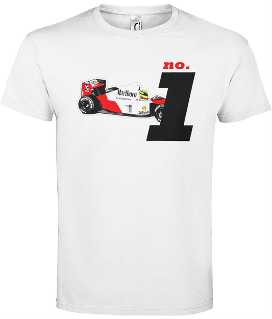 TS Ayrton Senna No.1 White T-Shirt