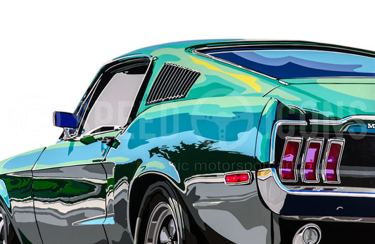 Bullitt Mustang. Fine Art Giclee Ltd Ed Print.