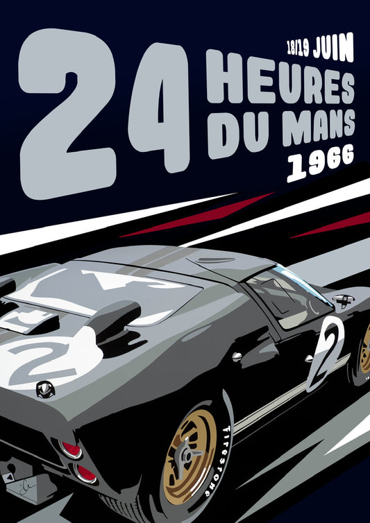 Ford GT40 ‘66 Le Mans. Fine art Giclee print.