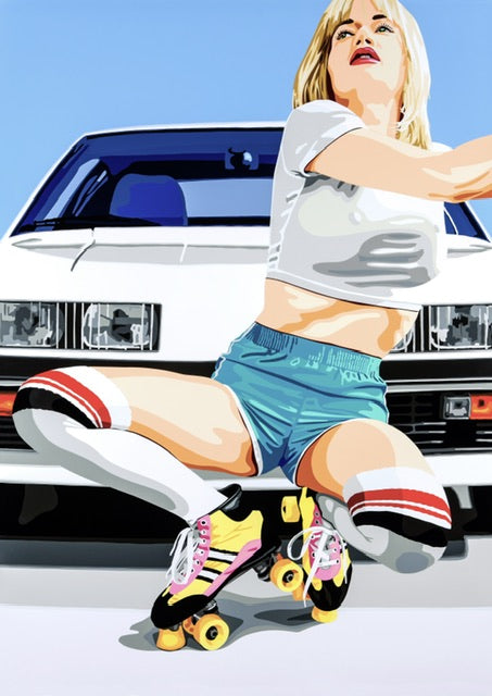 4. Roller Skater Girl. Fine art Giclée Ltd Ed print.