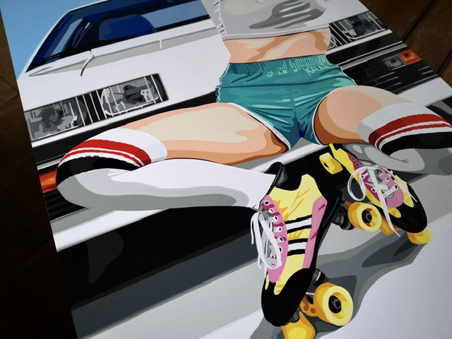 4. Roller Skater Girl. Fine art Giclée Ltd Ed print.