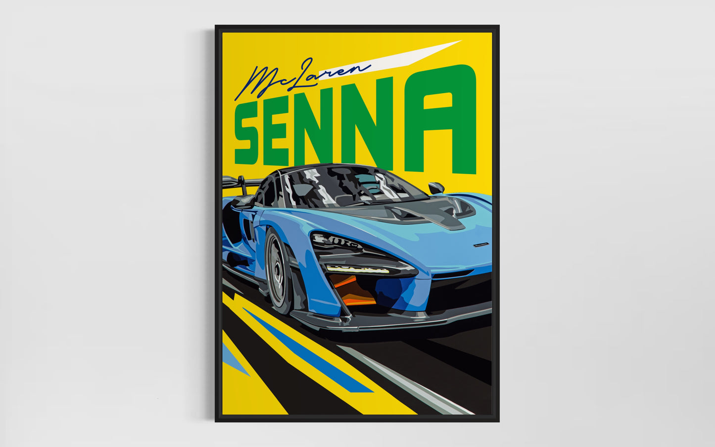 McLaren Senna poster-style fine art print. Super Car Motorsport Art