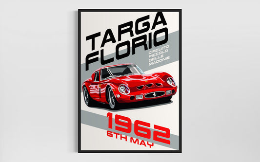 Targa Florio 1962 Race poster. Fine art Giclee print.