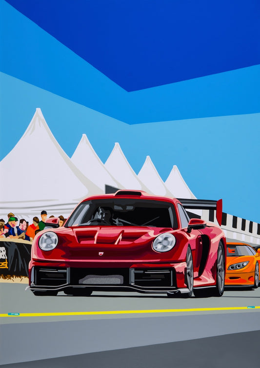 Supercar Fest The Runway 2026. Original (hand-cut) Vinyl Artwork.
