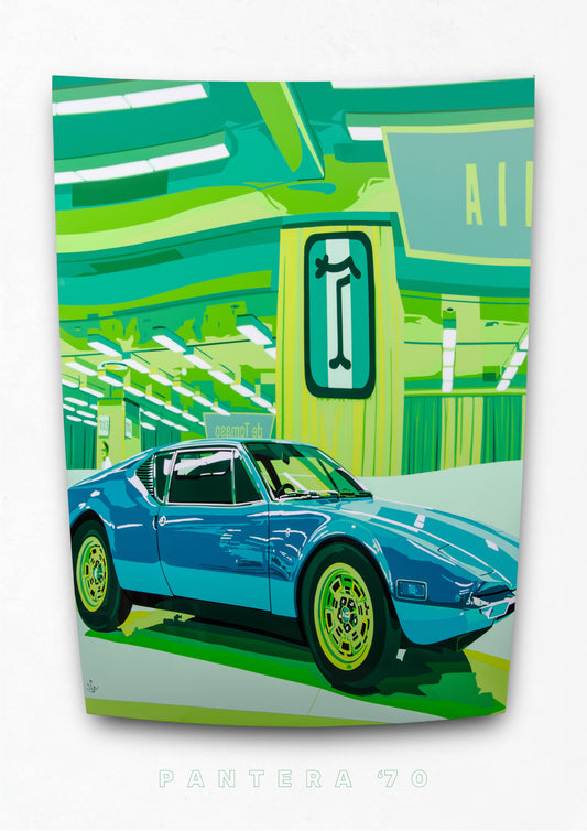 De Tomaso Pantera 70. Fine Art Giclee Ltd-Ed Print.