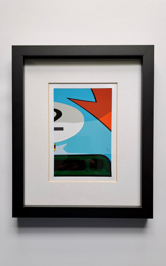Mini Gulf Porsche 908. Original (hand-cut) Vinyl Artwork.