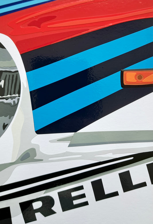 Mini Lancia Martini. Original (hand-cut) Vinyl Artwork.