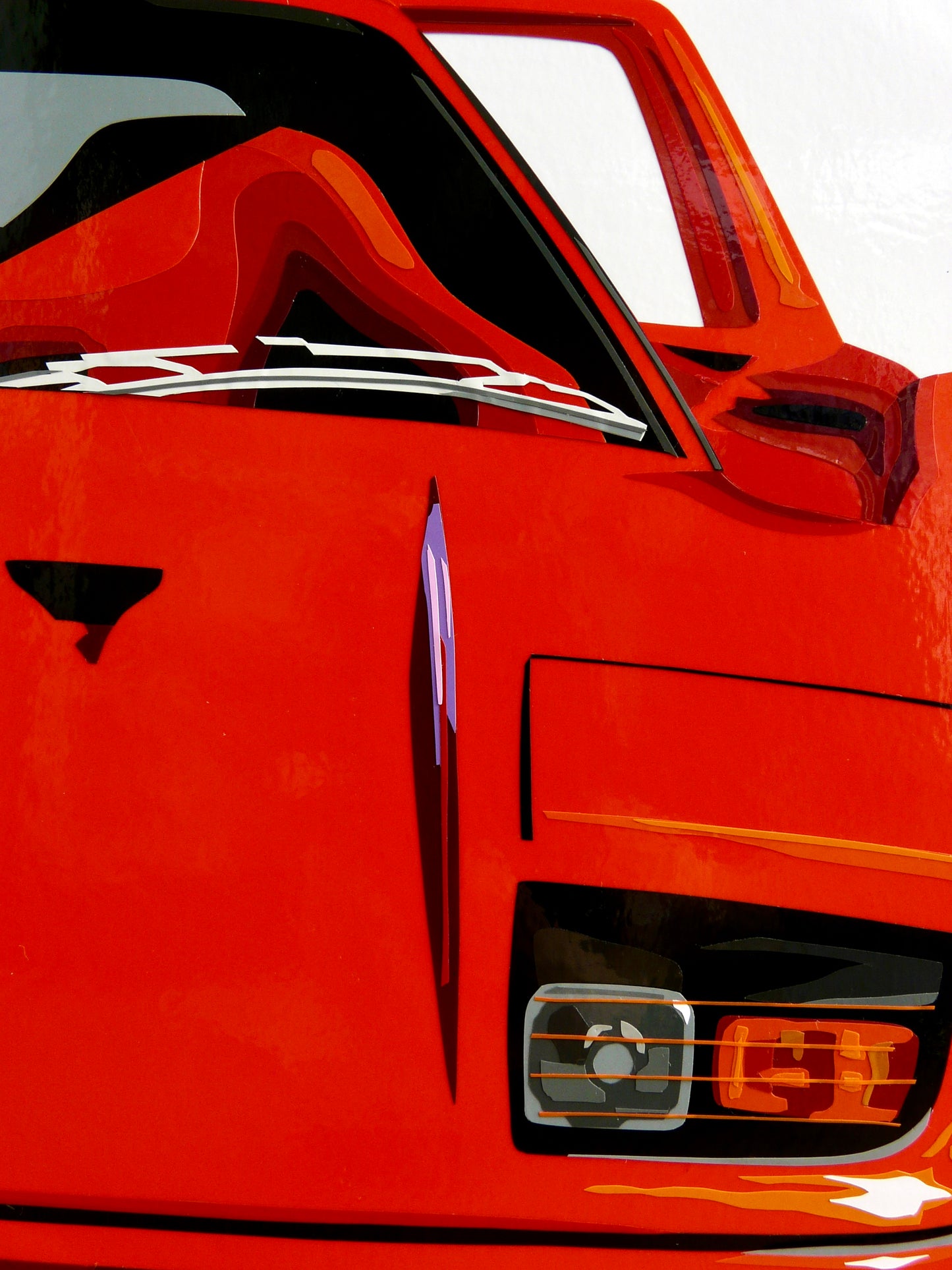 The F40 Four (No.4). Original (hand-cut) Vinyl Artwork.