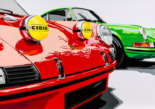 Red to Green (Porsche 911). Fine Art Giclee Ltd Ed Print.