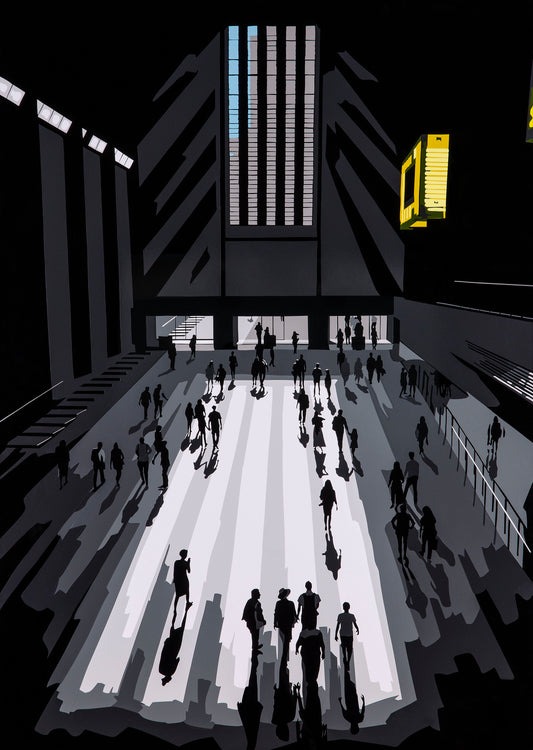 Tate Modern People. Fine art Giclée Ltd Ed print. Figures in Art Gallery Architecture.