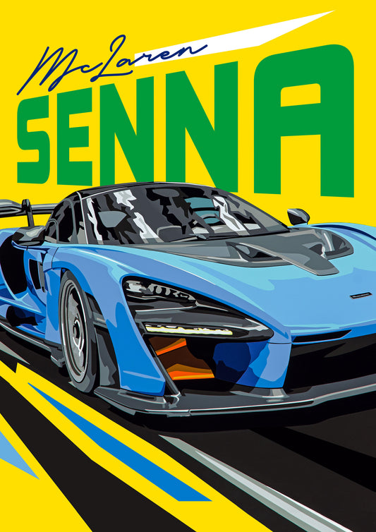 McLaren Senna poster-style fine art print. Super Car Motorsport Art