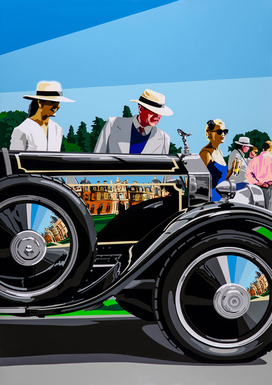 Vintage Rolls Royce at Waddesdon Manor Fine Art Giclee Ltd Ed Print.