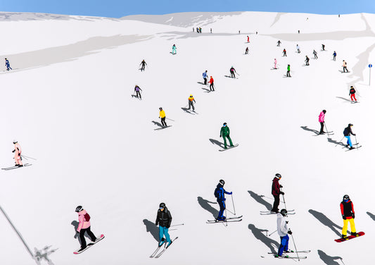 Ski People. Fine Art Giclee Ltd Ed Print.