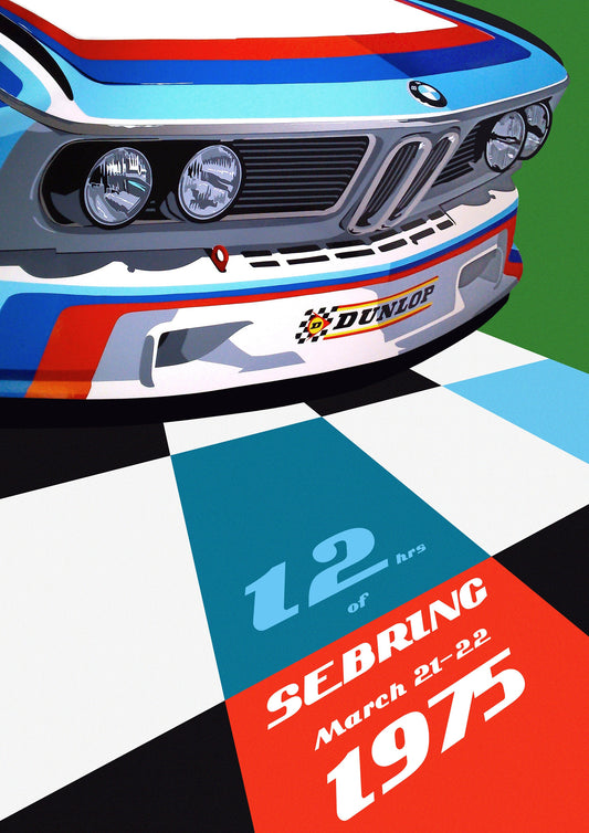 BPC (Bedroom Poster Collection) 1975 Sebring 12hr BMW 3.0 CSL M Sport