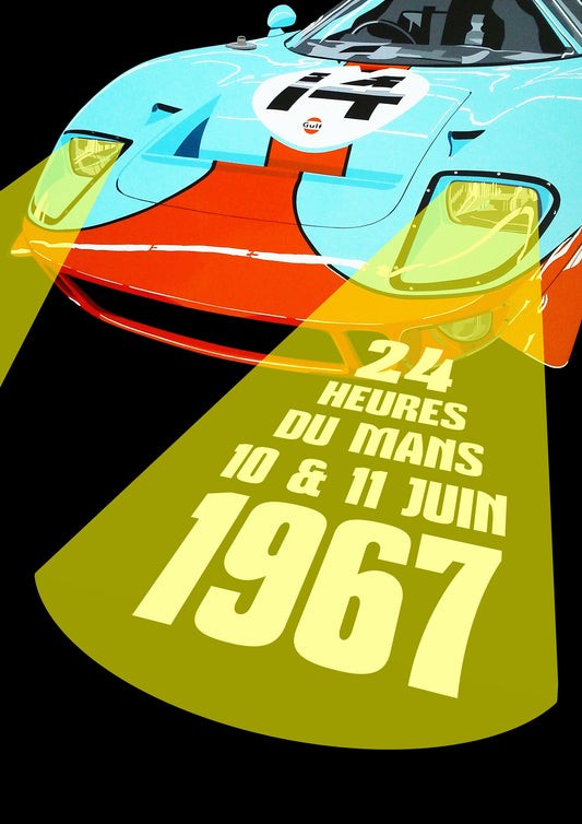 BPC (Bedroom Poster Collection) 1967 Le Mans 24hr Mirage Ford GT Gulf Racing